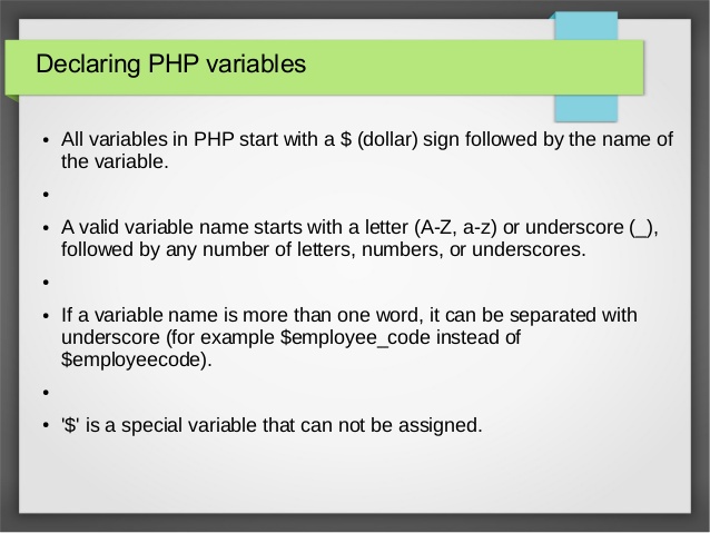 PHP 7 variable and declaration methods for Static, Global, Local