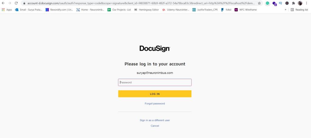 DocuSign Embedded signing in Core PHP, CodeIgniter 4, Laravel 8